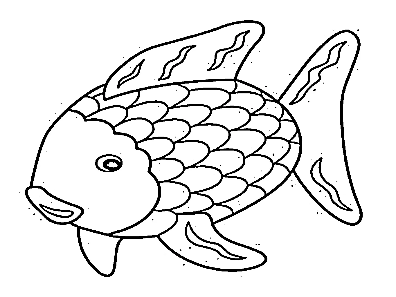 Gambar Gambar Mewarnai Ikan Mas Black And White Pictures Coloring Book siap untuk diwarnai